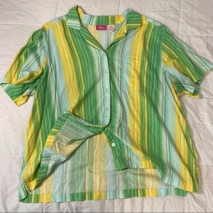 Women’s 2X Cappagallo Striped Button Down Shirt